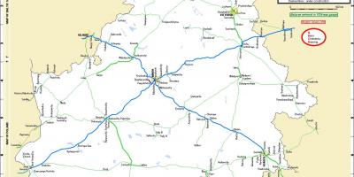 Wit-rusland spoorweg kaart